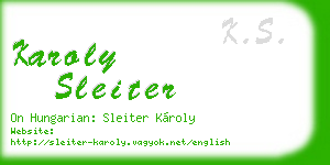 karoly sleiter business card